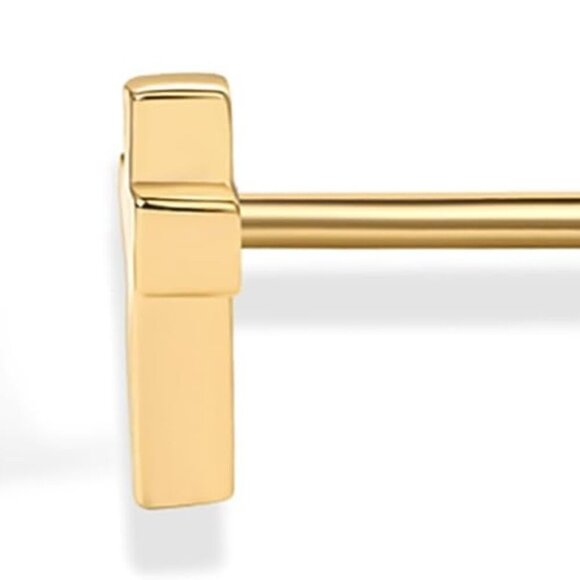 Jewelry - New 14K Gold Plated Sterling Silver Cross Earrings Small Faith Cubic Zirconia Wo